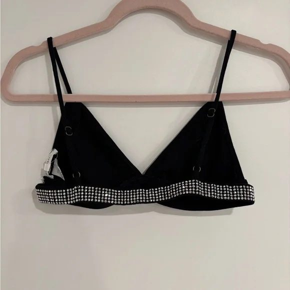 Black Rhinestone Triangle Bralette - Picture 2 of 3